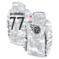 Kdoa T.Titans #77 Peter Skoronski Player Camo Arctic Salute to Service Pullover Hoodies Home Game Stitched Jerseys