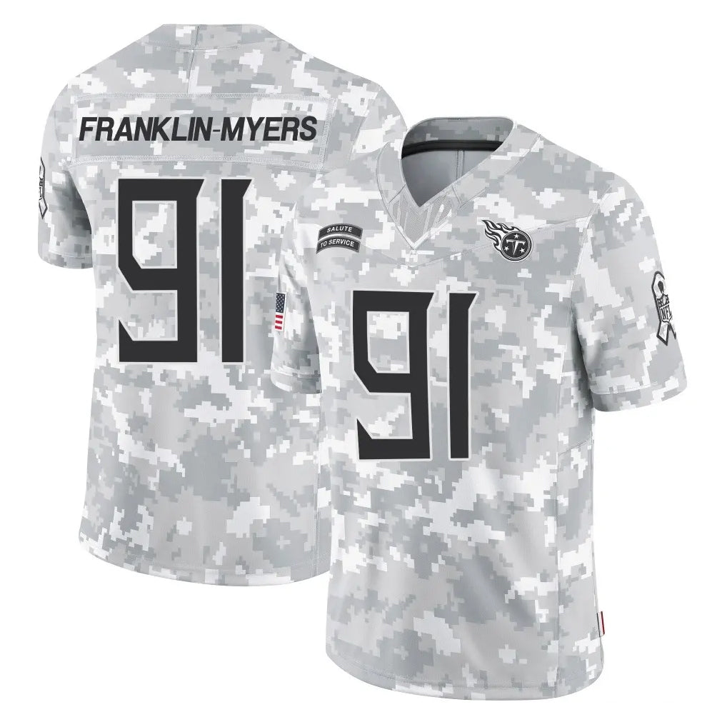 Kdoa T.Titans #91 John Franklin-Myers Player Arctic Camo Limited Salute to Service Home Game Stitched Jerseys