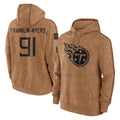 Kdoa T.Titans #91 John Franklin-Myers Player Brown Salute To Service Club Pullover Hoodies Home Game Stitched Jerseys
