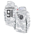 Kdoa T.Titans #91 John Franklin-Myers Player Camo Arctic Salute to Service Pullover Hoodies Home Game Stitched Jerseys