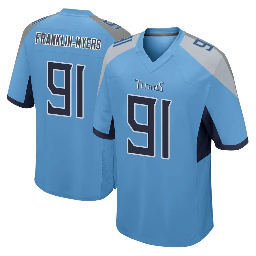 Kdoa T.Titans #91 John Franklin-Myers Player Light Blue Home Game Stitched Jerseys