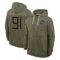 Kdoa T.Titans #91 John Franklin-Myers Player Olive Salute to Service Hoodies Home Game Stitched Jerseys