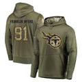 Kdoa T.Titans #91 John Franklin-Myers Player Olive Salute to Service Pullover Hoodies Home Game Stitched Jerseys
