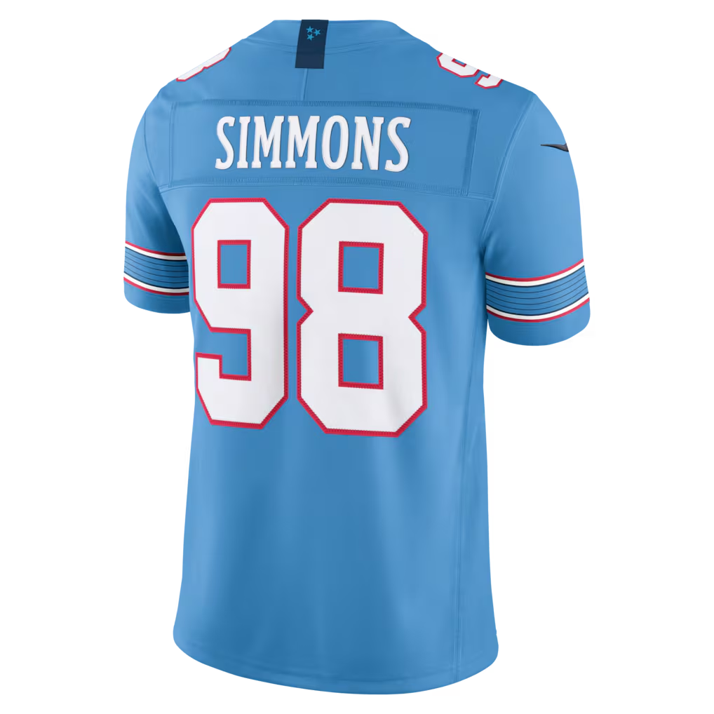 Kdoa T.Titans #98 Jeffery Simmons Light Blue Team Vapor F.U.S.E. Stitched Limited Jerseys