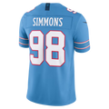 Kdoa T.Titans #98 Jeffery Simmons Light Blue Team Vapor F.U.S.E. Stitched Limited Jerseys