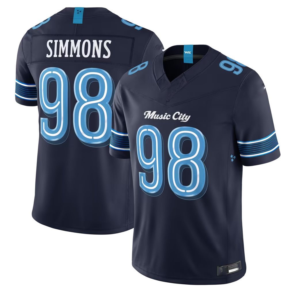 Kdoa T.Titans #98 Jeffery Simmons Navy 2026 Rivalries Collection Limited Stitched Jerseys