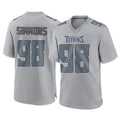 Kdoa T.Titans #98 Jeffery Simmons Player Gray Atmosphere Fashion Home Game Stitched Jerseys