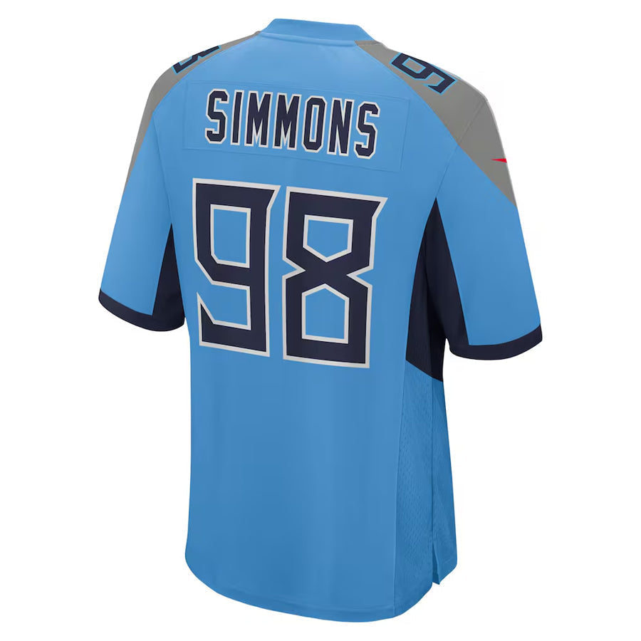 Kdoa T.Titans #98 Jeffery Simmons Player Light Blue Home Game Stitched Jerseys