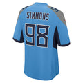 Kdoa T.Titans #98 Jeffery Simmons Player Light Blue Home Game Stitched Jerseys