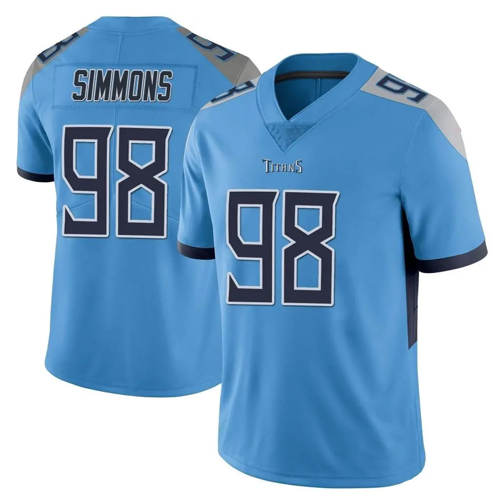 Kdoa T.Titans #98 Jeffery Simmons Player Light Blue Limited Vapor Untouchable Home Game Stitched Jerseys
