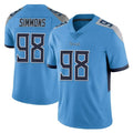 Kdoa T.Titans #98 Jeffery Simmons Player Light Blue Limited Vapor Untouchable Home Game Stitched Jerseys