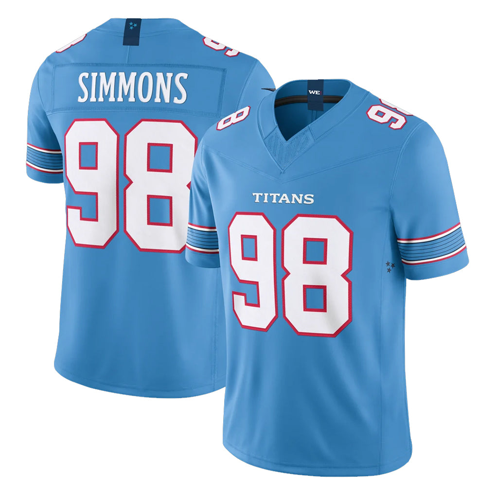 Kdoa T.Titans #98 Jeffery Simmons Player Light Blue Team Vapor F.U.S.E. Limited Home Game Stitched Jerseys