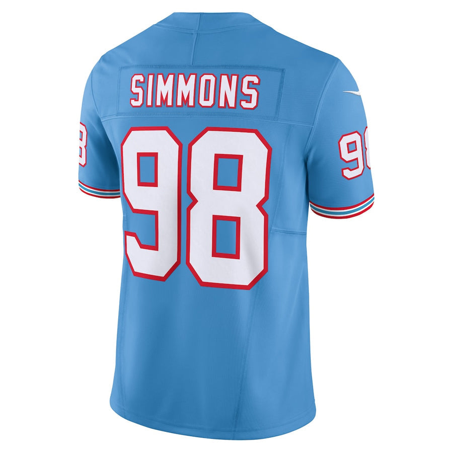 Kdoa T.Titans #98 Jeffery Simmons Player Light Blue Vapor F.U.S.E. Limited Stitched Jerseys