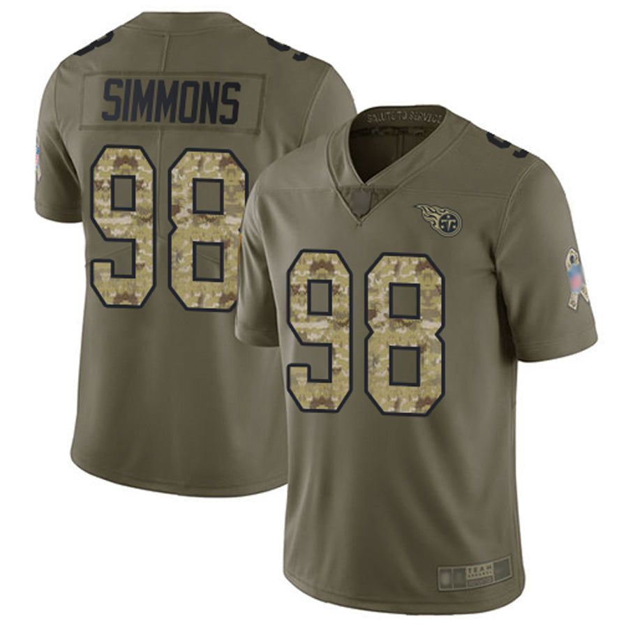 Kdoa T.Titans #98 Jeffery Simmons Player Olive Salute To Service Limited Stitched Jerseys