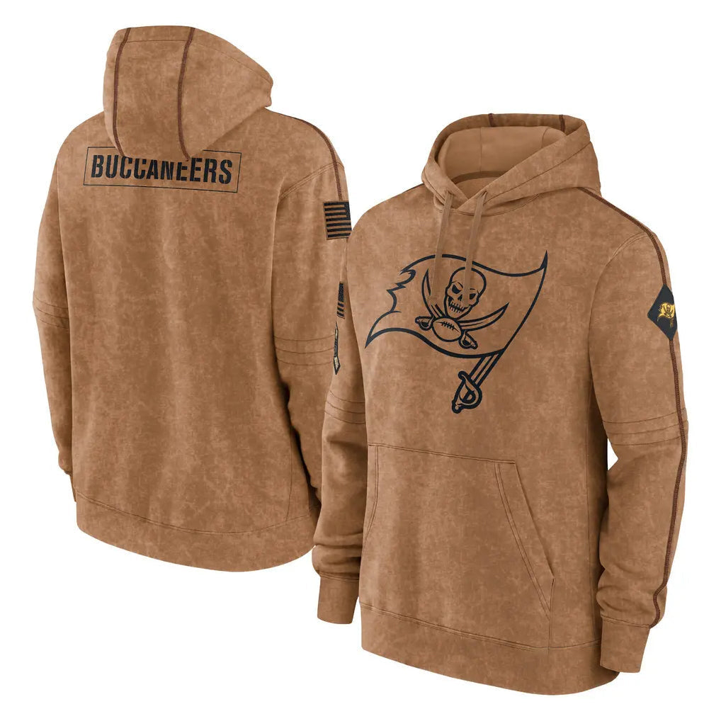 Kdoa TB.Buccaneers Blank Player Brown Limited Salute to Service Pullover Hoodies Game Stitched Jerseys