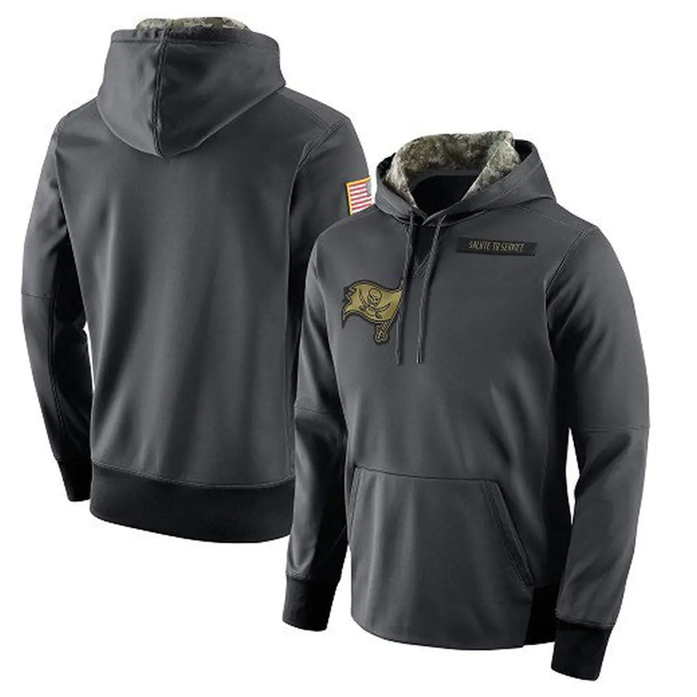 Kdoa TB.Buccaneers  Blank Player Gray Salute to Service Sideline Performance Pullover Hoodies Home Game Stitched Jerseys