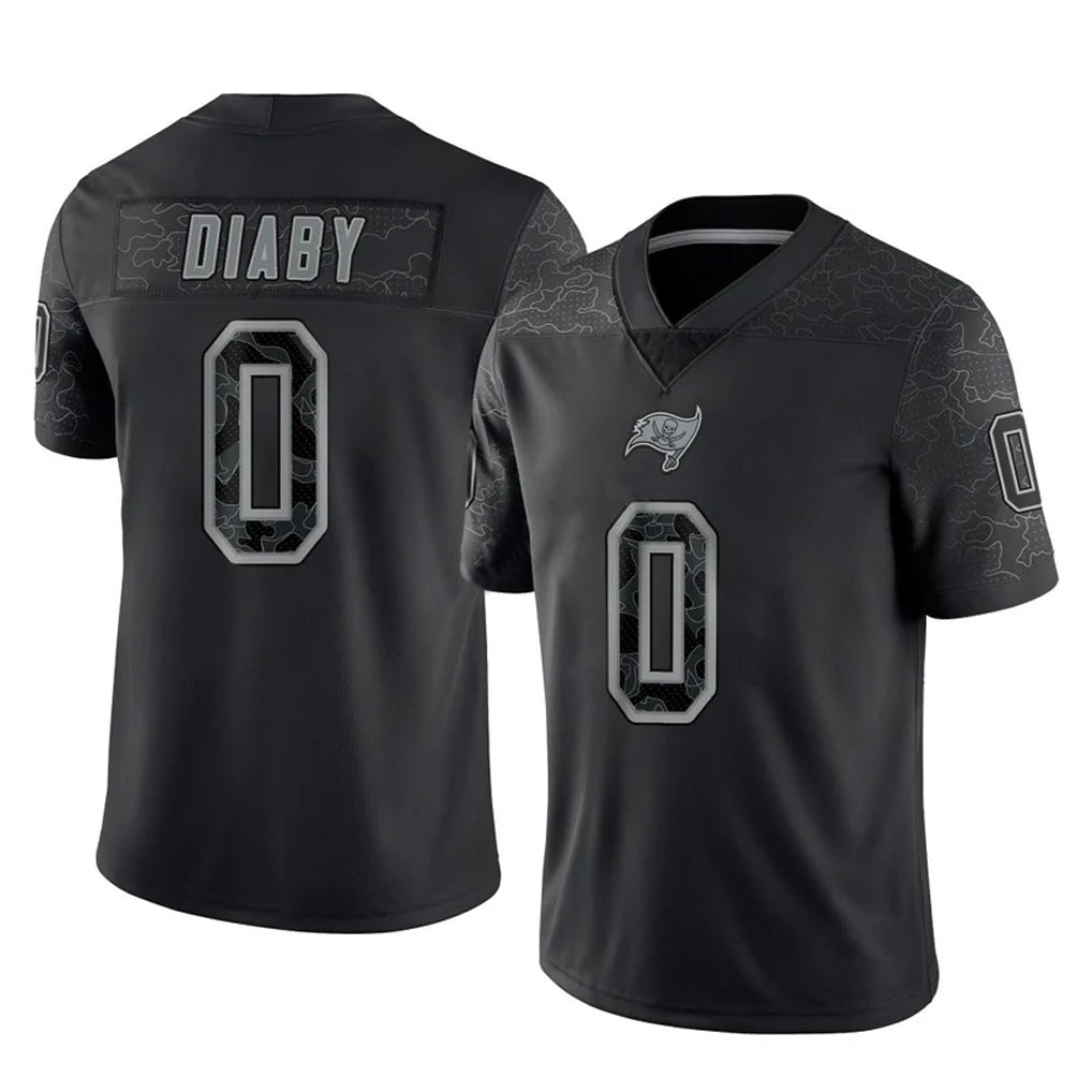 Kdoa TB.Buccaneers #0 Yaya Diaby Player Black Reflective Limited Home Game Stitched Jerseys