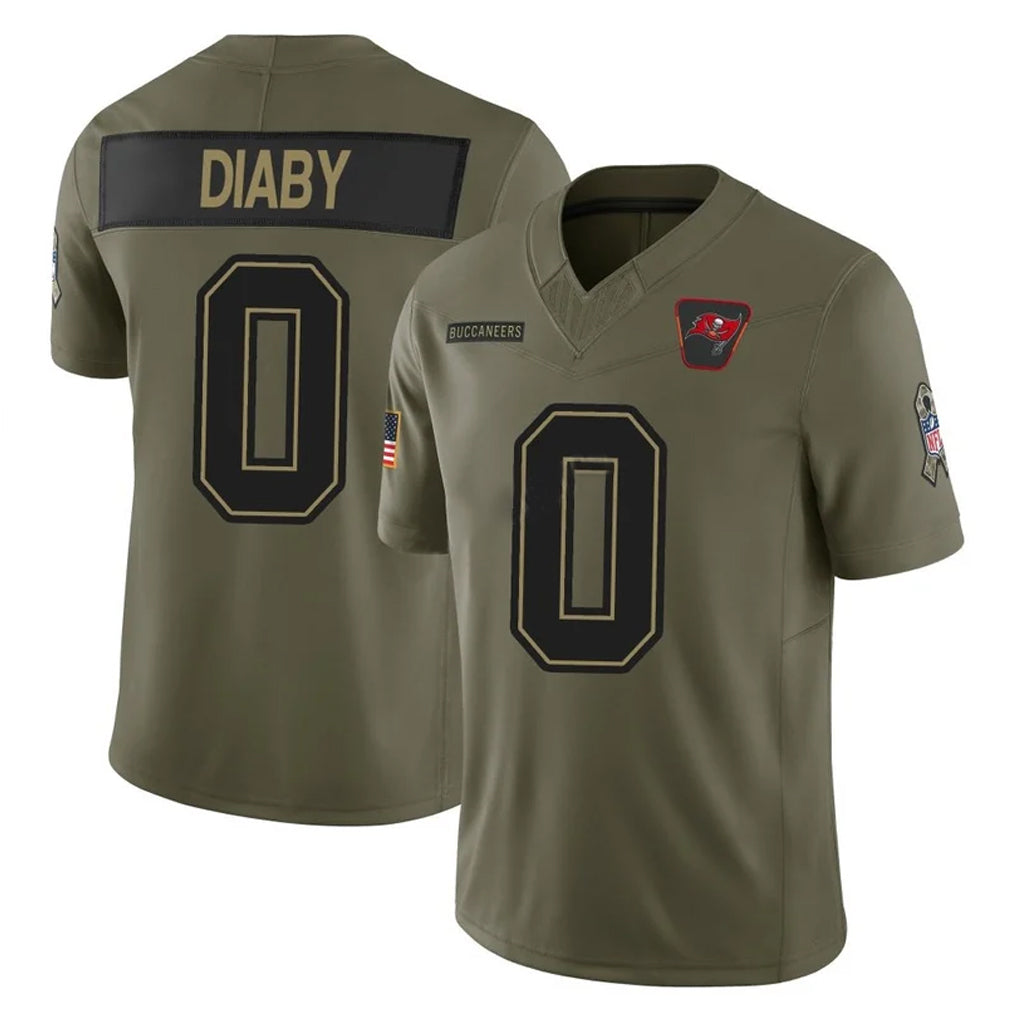 Kdoa TB.Buccaneers #0 Yaya Diaby Player Olive 2025 Salute To Service Limited Home Game Stitched Jerseys