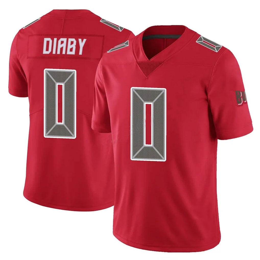 Kdoa TB.Buccaneers #0 Yaya Diaby Player Red Limited Color Rush Home Game Stitched Jerseys