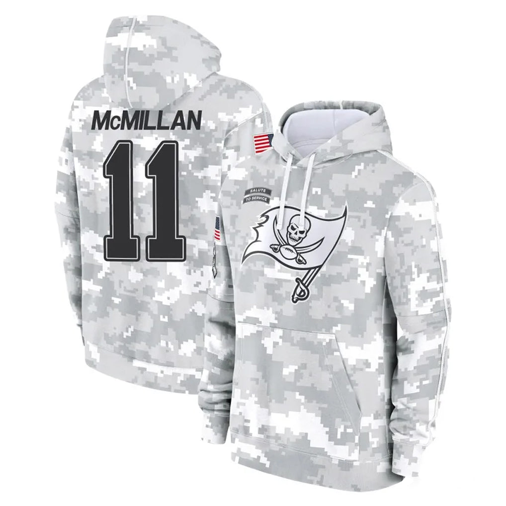 Kdoa TB.Buccaneers #11 Jalen McMillan Player Arctic Camo Limited Salute to Service Pullover Hoodies Game Stitched Jerseys
