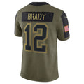 Kdoa TB.Buccaneers #12 Tom Brady Player Olive Salute To Service Stitched Jerseys