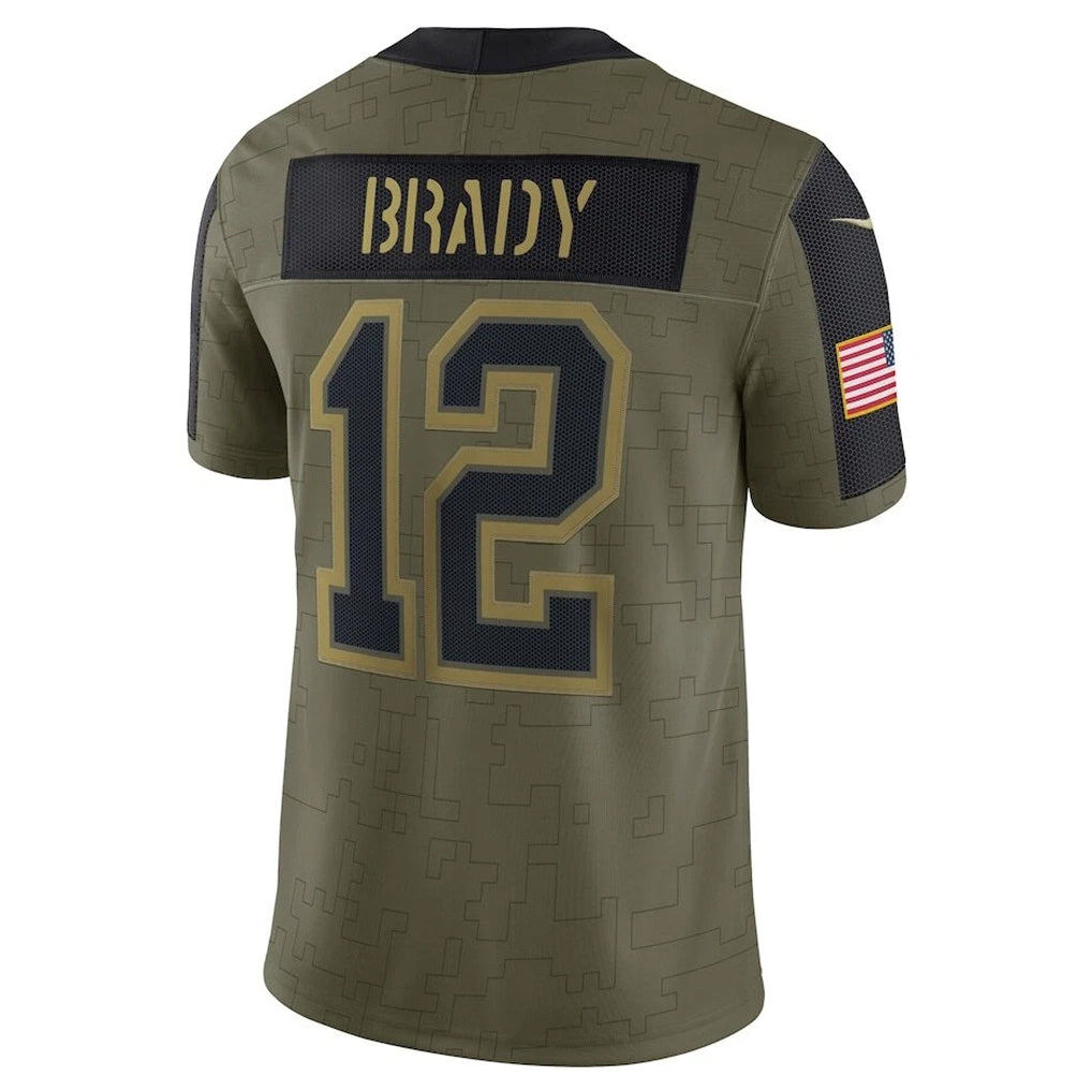 Kdoa TB.Buccaneers #12 Tom Brady Player Olive Salute To Service Stitched Jerseys