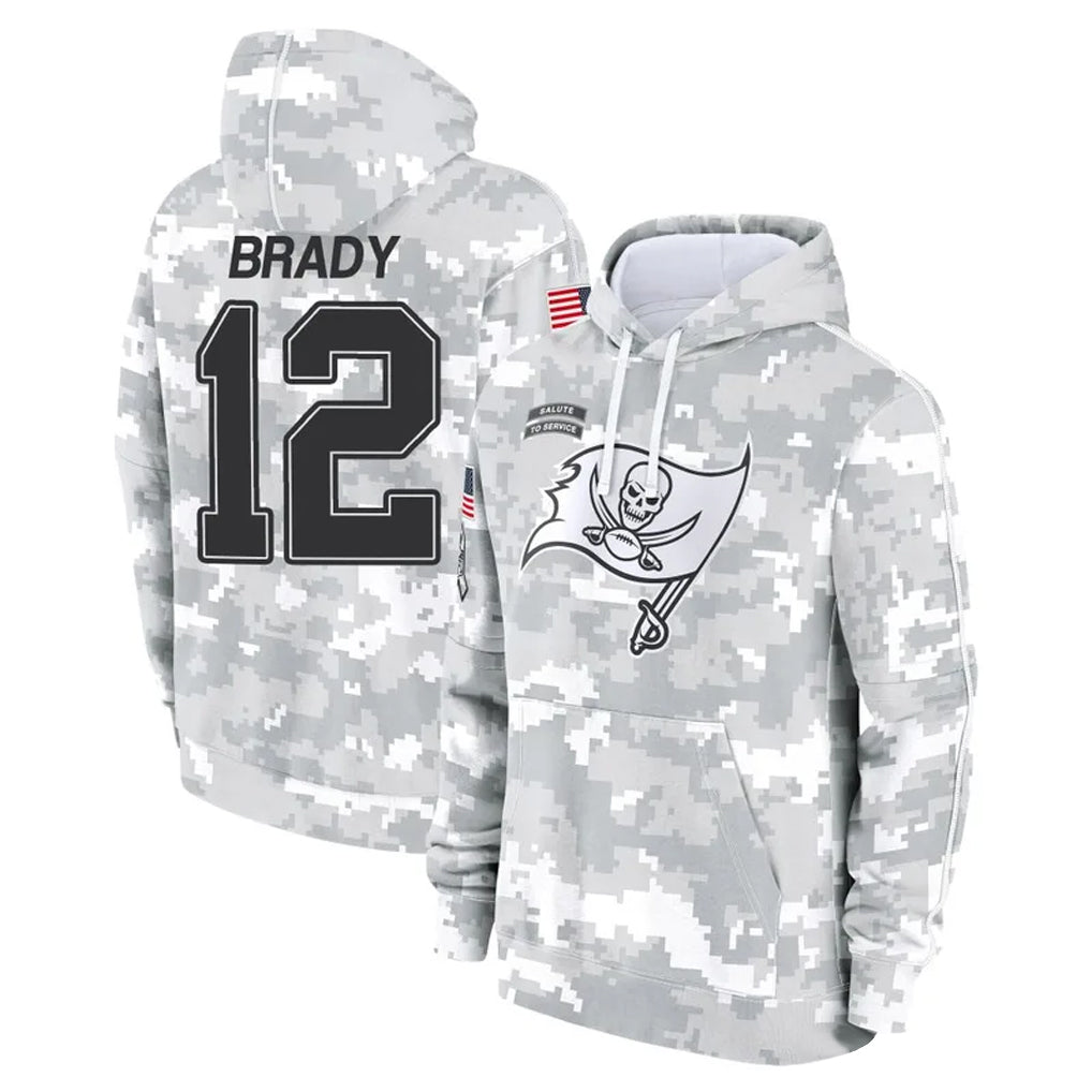 Kdoa TB.Buccaneers #12 Tom Brady Player Salute to Service Hoodies Stitched Jerseys