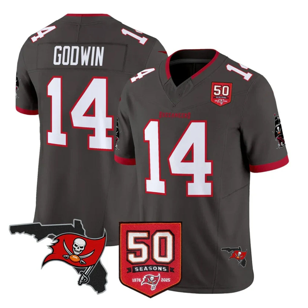 Kdoa TB.Buccaneers #14 Chris Godwin Jr. Player Pewter Limited 2026 Season Vapor F.U.S.E. Home Game Stitched Jerseys
