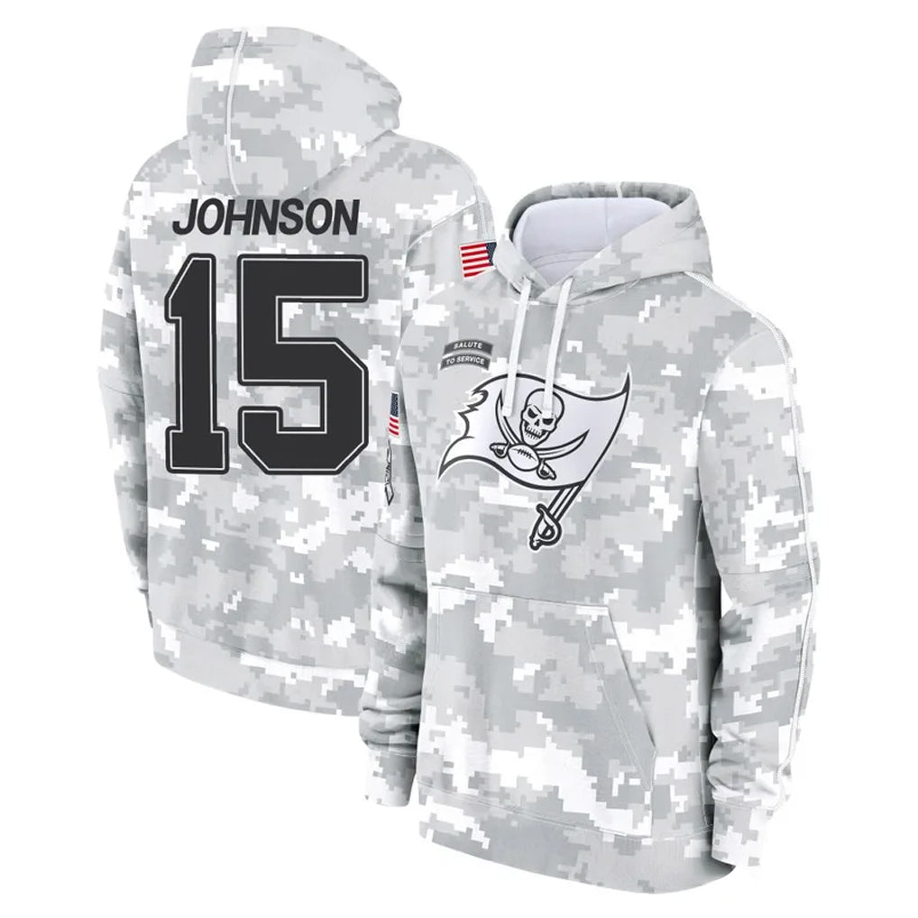 Kdoa TB.Buccaneers #15 Tez Johnson Player Arctic Camo Limited Salute to Service Pullover Hoodies Game Stitched Jerseys