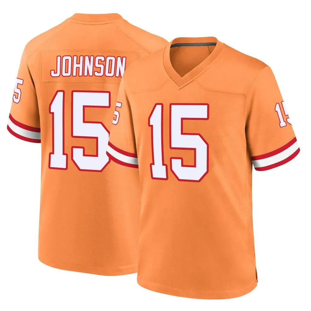 Kdoa TB.Buccaneers #15 Tez Johnson Player Orange Throwback Home Game Stitched Jerseys
