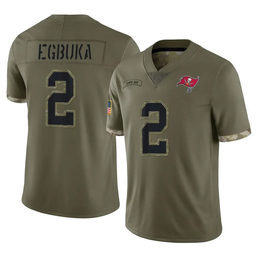 Kdoa TB.Buccaneers #2 Emeka Egbuka Player Olive Limited Salute To Service Home Game Stitched Jerseys