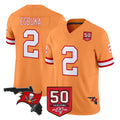 Kdoa TB.Buccaneers #2 Emeka Egbuka Player Orange 50th Season Vapor Limited Home Game Stitched Jerseys