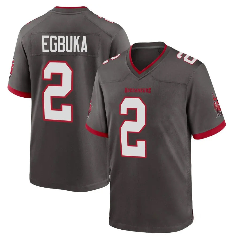 Kdoa TB.Buccaneers #2 Emeka Egbuka Player Pewter Alternate Home Game Stitched Jerseys