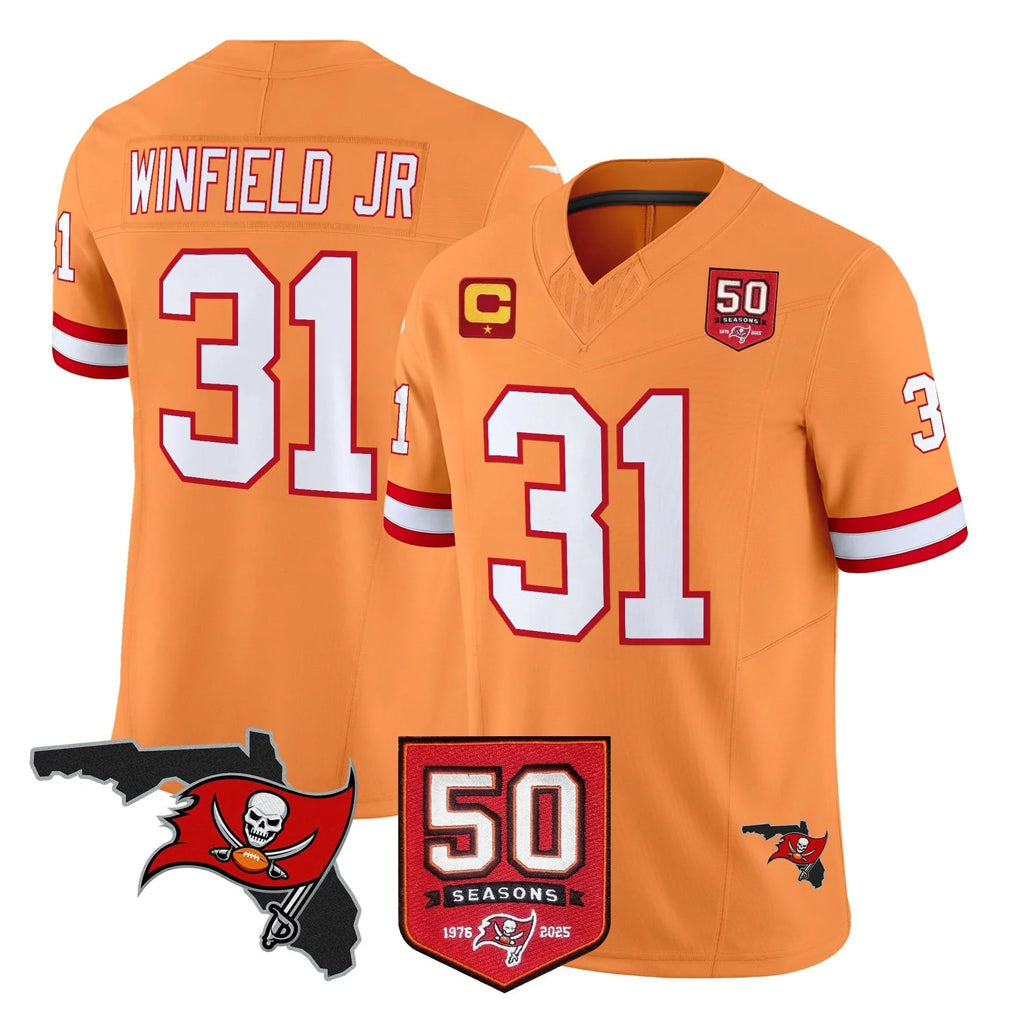 Kdoa TB.Buccaneers #31 Antoine Winfield Jr. Player Orange 50th Season Vapor Limited Home Game Stitched Jerseys