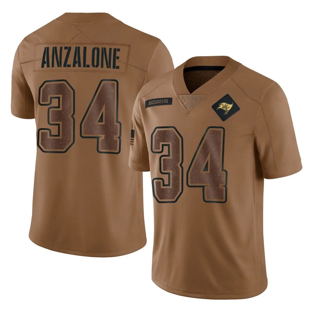 Kdoa TB.Buccaneers #34 Alex Anzalone Player Brown Limited Salute To Service Home Game Stitched Jerseys