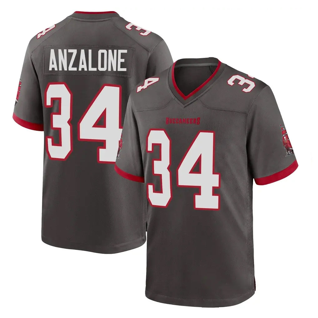 Kdoa TB.Buccaneers #34 Alex Anzalone Player Pewter Alternate Home Game Stitched Jerseys