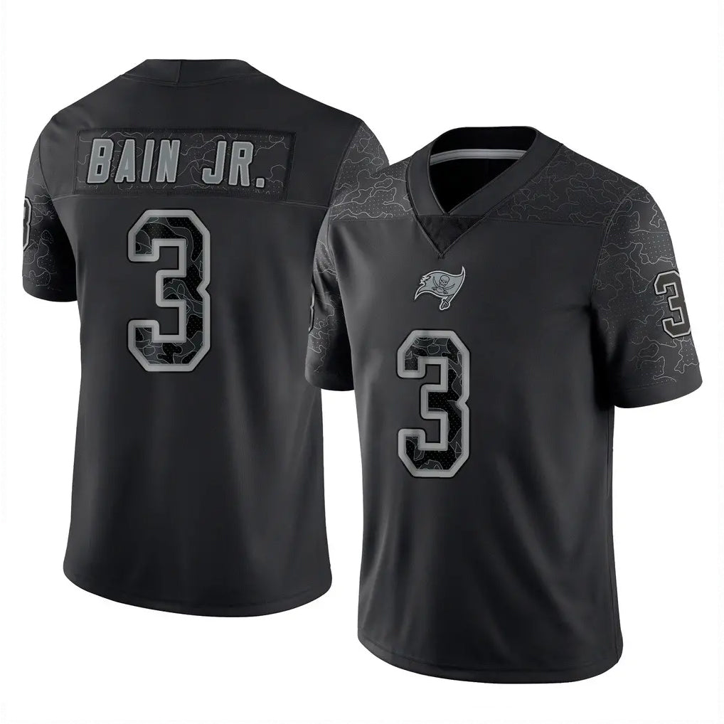 Kdoa TB.Buccaneers #3 Rueben Bain Jr. Player Black Reflective Limited Home Game Stitched Jerseys