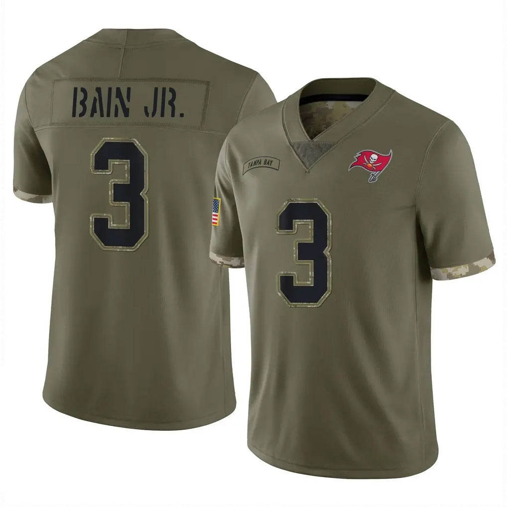 Kdoa TB.Buccaneers #3 Rueben Bain Jr. Player Olive Limited Salute To Service Home Game Stitched Jerseys