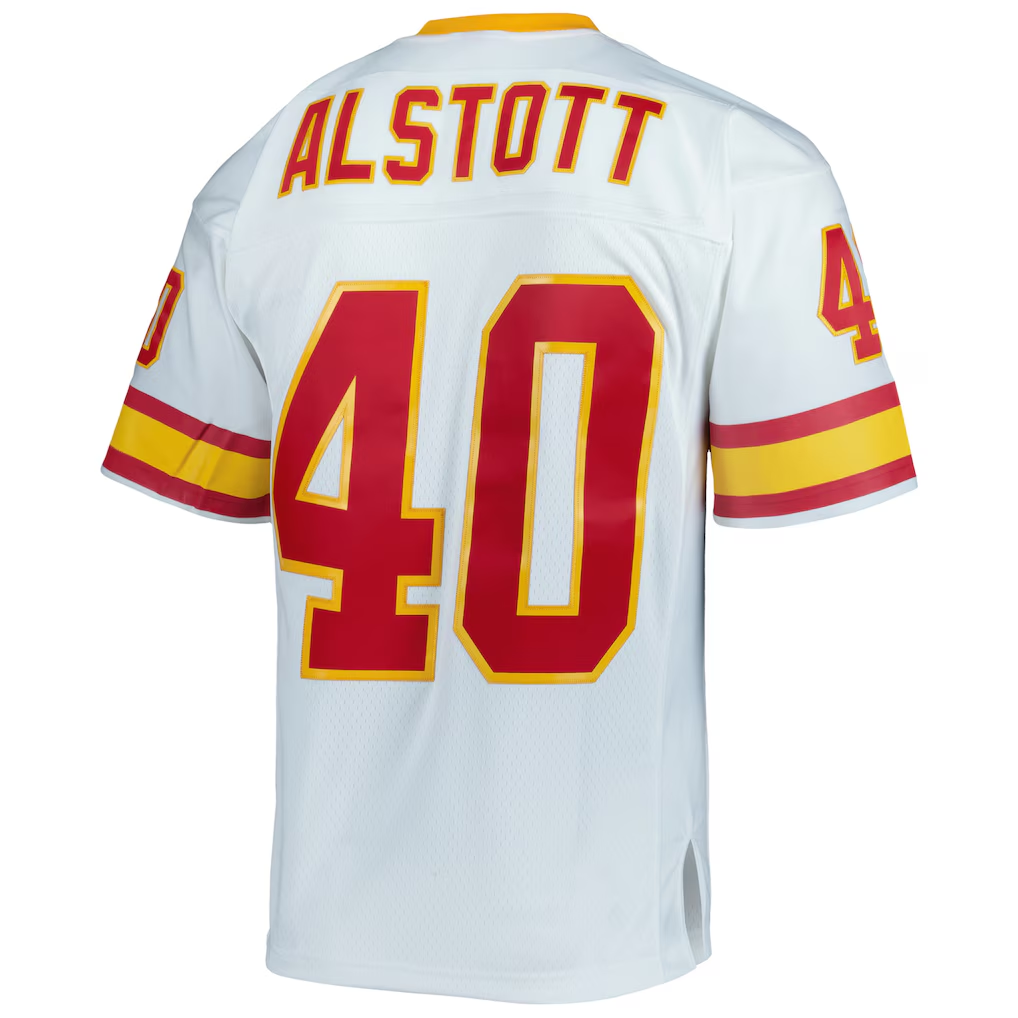 Kdoa TB.Buccaneers #40 Mike Alstott Mitchell & Ness White Legacy Replica Stitched Puhic Jersey