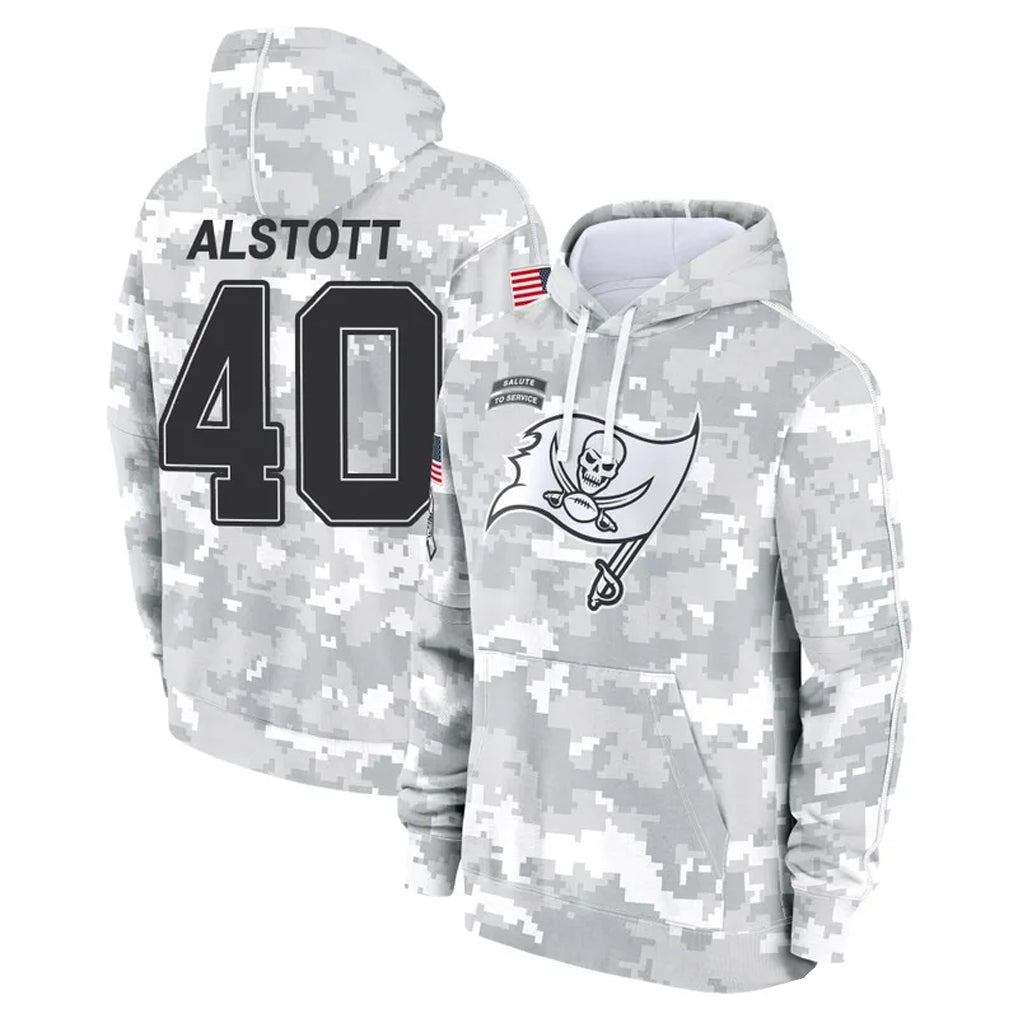 Kdoa TB.Buccaneers #40 Mike Alstott Player Arctic Camo Salute to Service Hoodies Stitched Jerseys