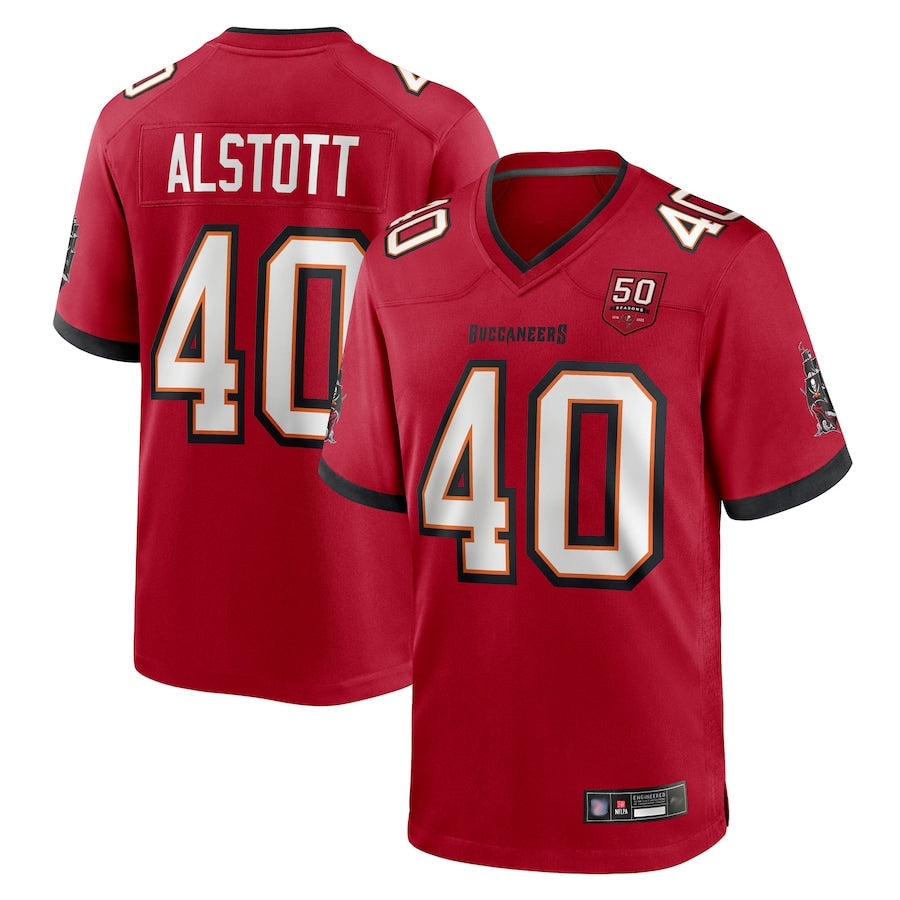 Kdoa TB.Buccaneers #40 Mike Alstott Player Red 50th Anniversary GameStitched Jerseys