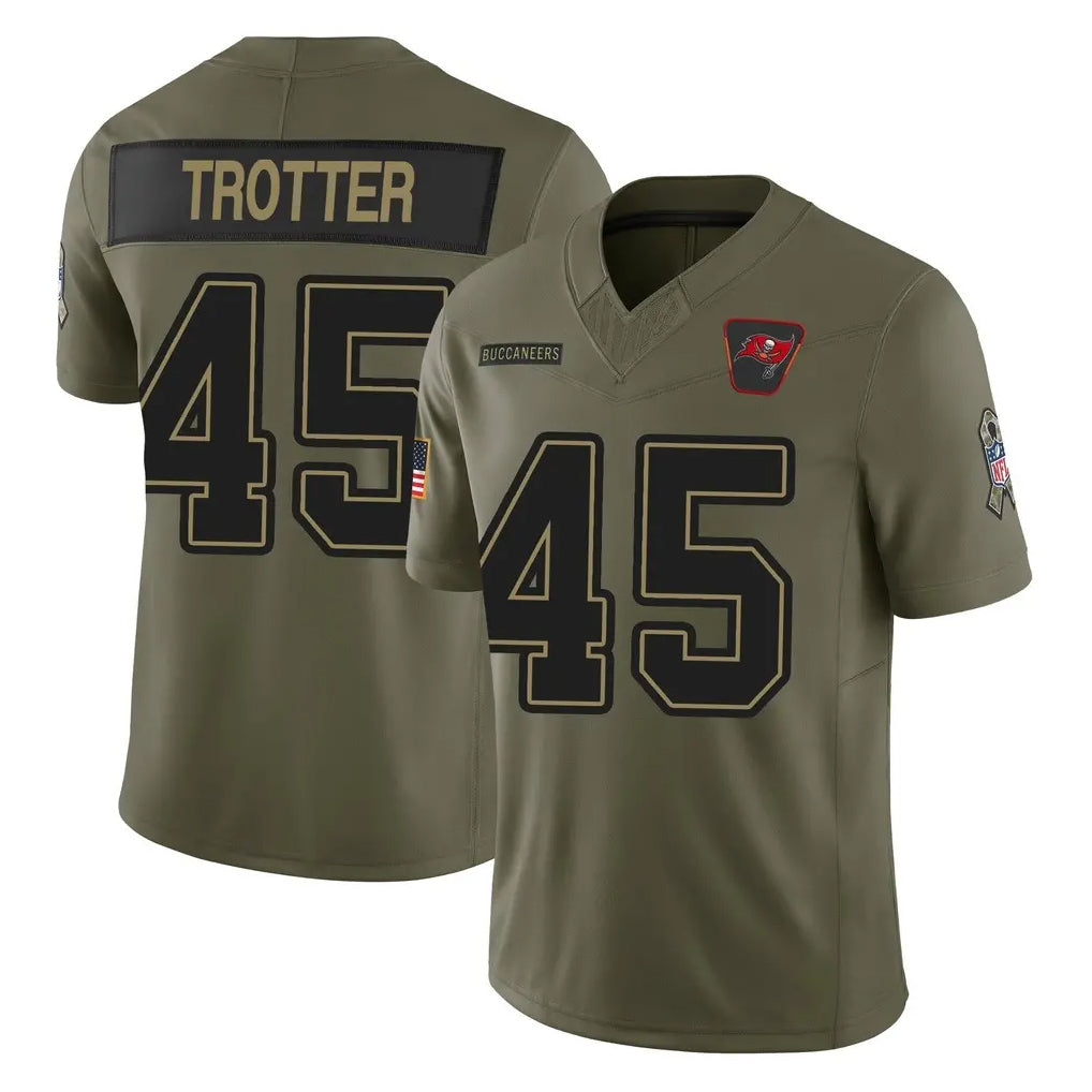 Kdoa TB.Buccaneers #45 Josiah Trotter Player Olive 2025 Salute To Service Limited Home Game Stitched Jerseys