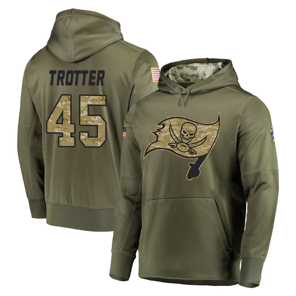 Kdoa TB.Buccaneers #45 Josiah Trotter Player Olive Salute to Service Pullover Hoodie Home Game Stitched Jerseys