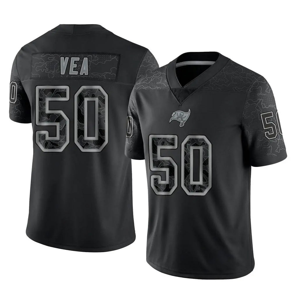 Kdoa TB.Buccaneers #50 Vita Vea Player Black Reflective Limited Home Game Stitched Jerseys