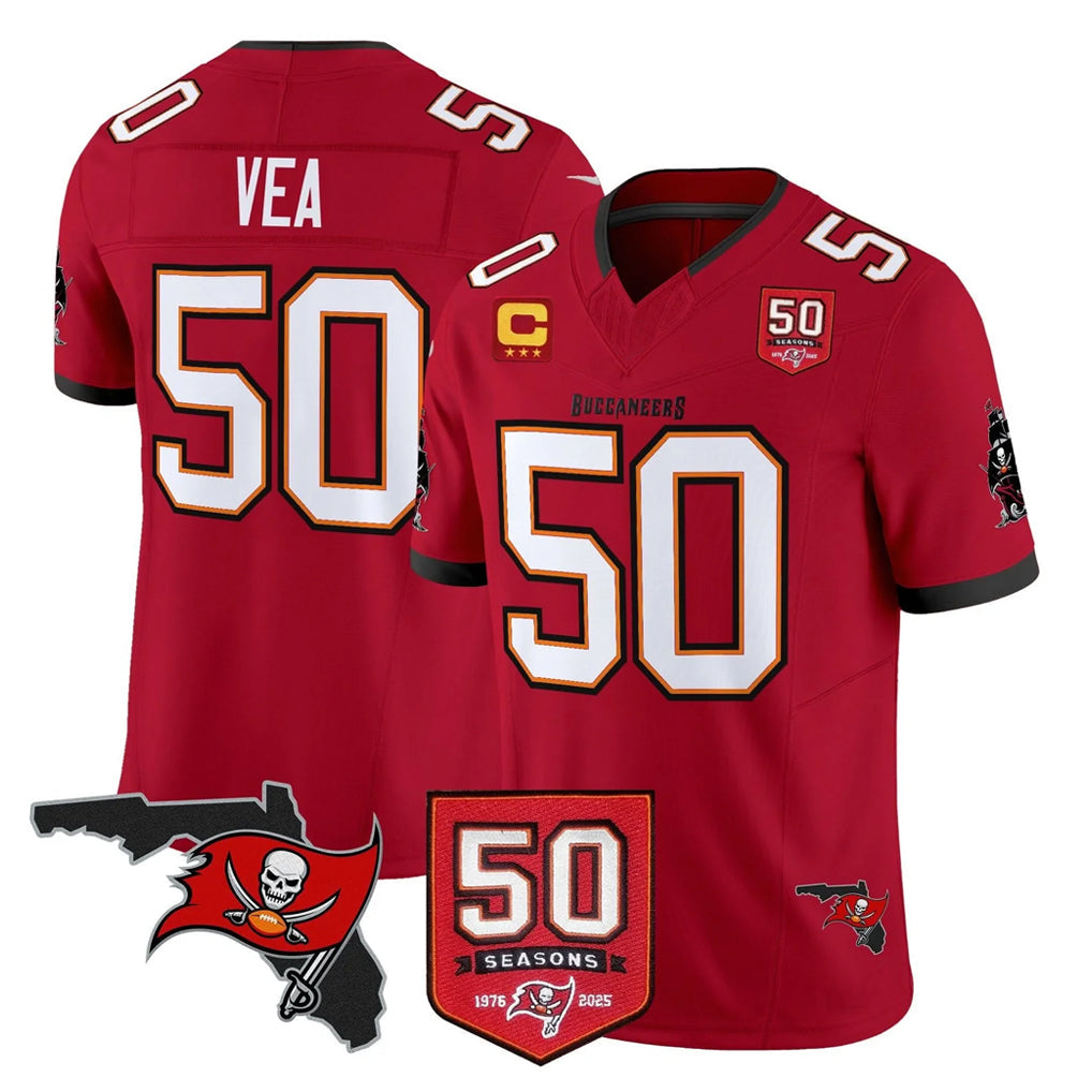 Kdoa TB.Buccaneers #50 Vita Vea Player Red Limited 2026 Season Vapor F.U.S.E. Home Game Stitched Jerseys