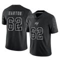 Kdoa TB.Buccaneers #62 Graham Barton Player Black Reflective Limited Home Game Stitched Jerseys