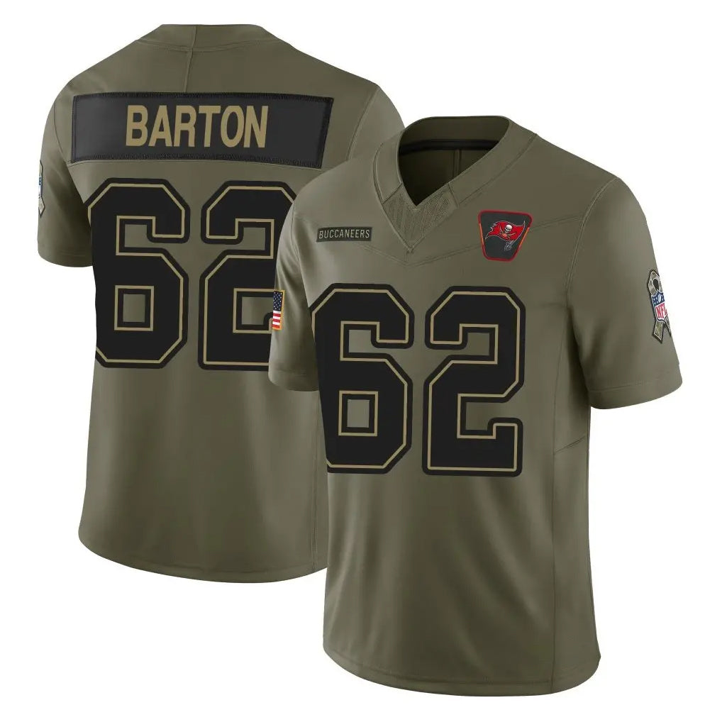 Kdoa TB.Buccaneers #62 Graham Barton Player Olive 2025 Salute To Service Limited Home Game Stitched Jerseys