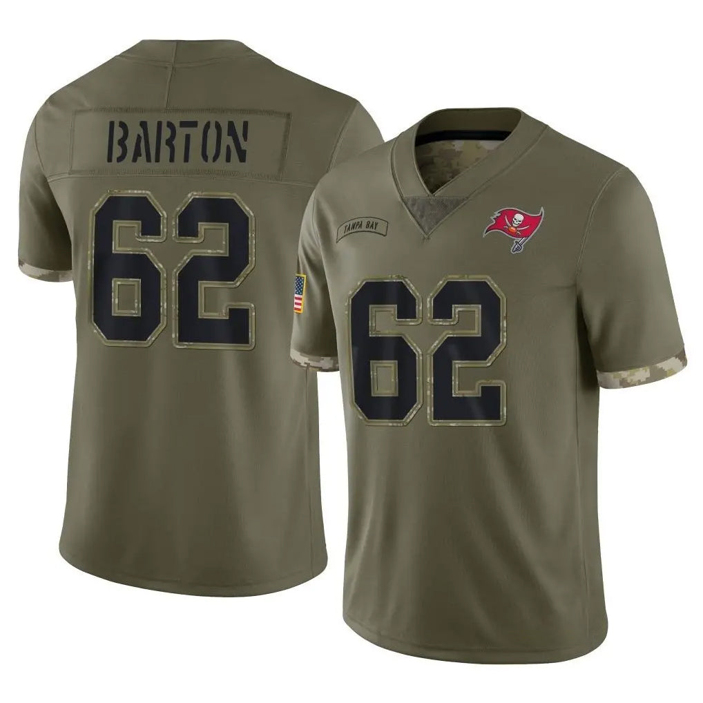 Kdoa TB.Buccaneers #62 Graham Barton Player Olive Limited Salute To Service Home Game Stitched Jerseys