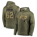 Kdoa TB.Buccaneers #62 Graham Barton Player Olive Salute to Service Pullover Hoodie Home Game Stitched Jerseys