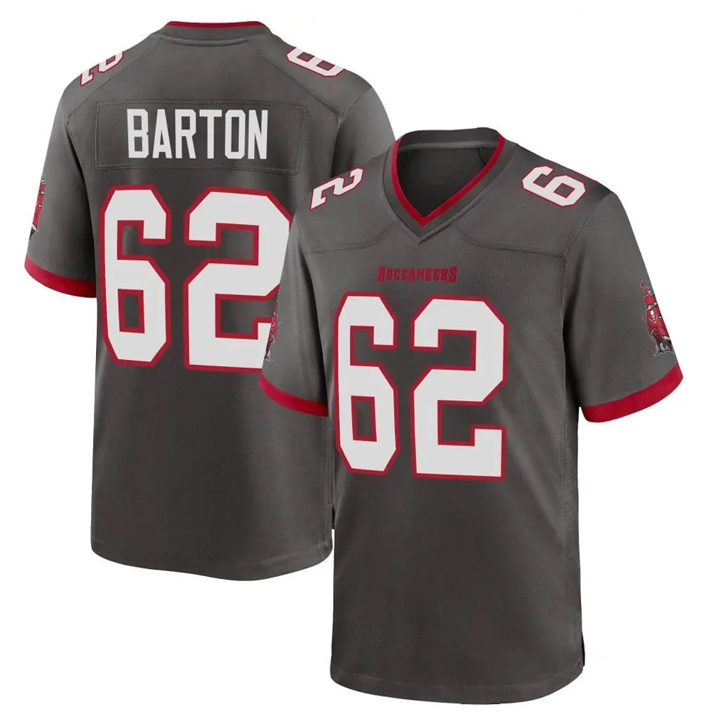 Kdoa TB.Buccaneers #62 Graham Barton Player Pewter Alternate Home Game Stitched Jerseys